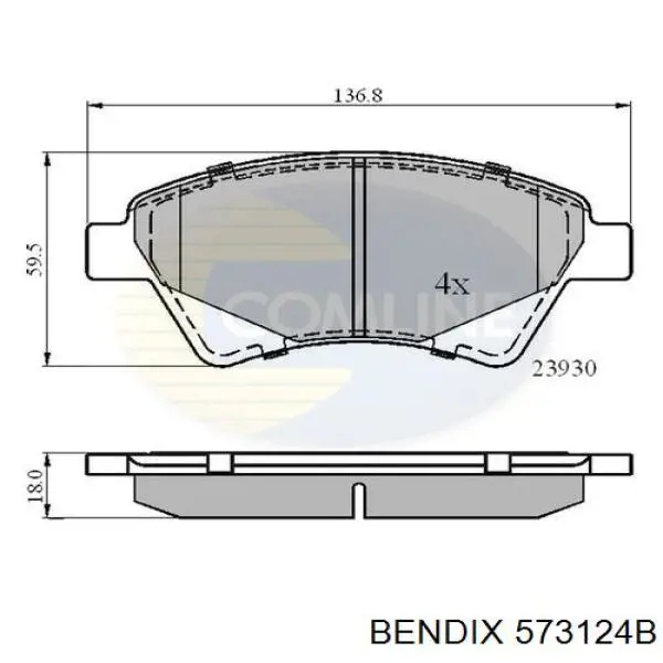 Купити 573124B Jurid/Bendix Колодки гальмівні передні, дискові