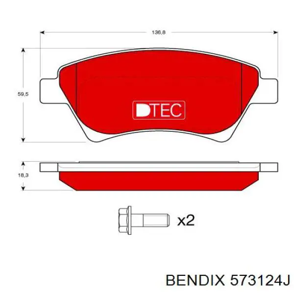 Купити 573124J Jurid/Bendix Колодки гальмівні передні, дискові