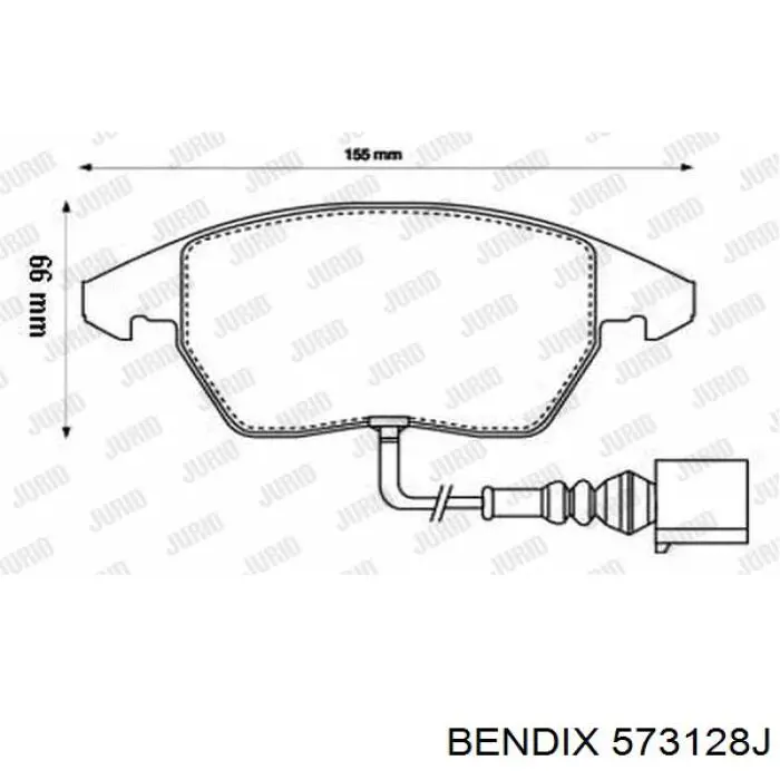 Колодки гальмівні передні, дискові 573128J Jurid/Bendix