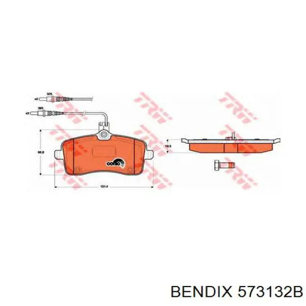Передні тормозні колодки 573132B Jurid/Bendix