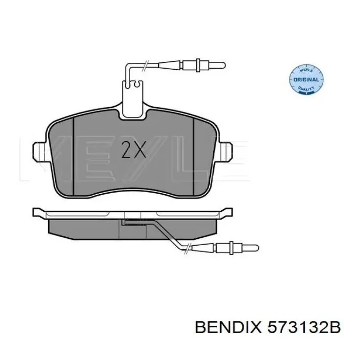 Колодки гальмівні передні, дискові 573132B Jurid/Bendix