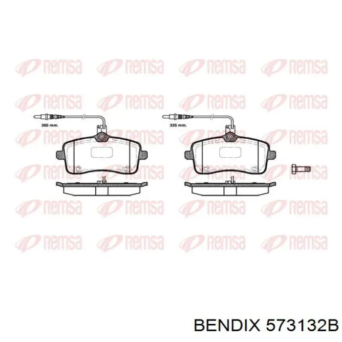 573132B Jurid/Bendix Передні гальмівні колодки