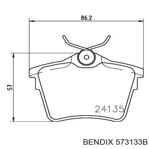 Колодки гальмові задні, дискові 573133B Jurid/Bendix