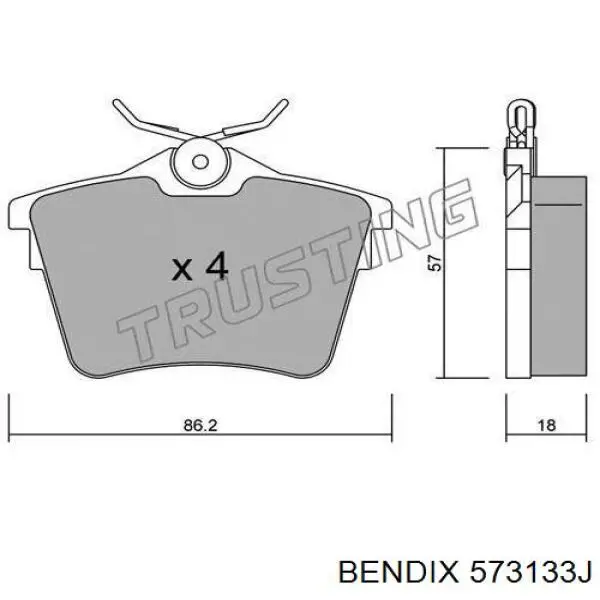 Задні дискові колодки Jurid/Bendix 573133J