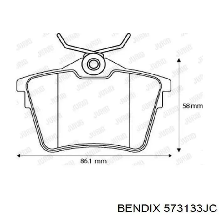 Колодки гальмові задні, дискові 573133JC Jurid/Bendix