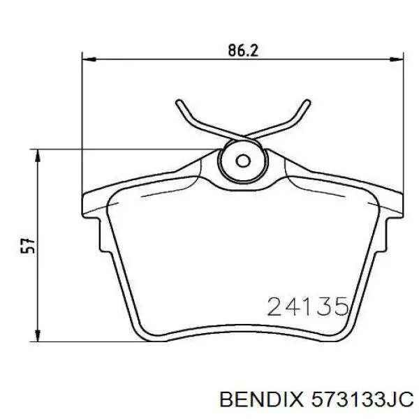 Задні гальмівні колодки Jurid/Bendix 573133JC ціна, від 18.21 USD