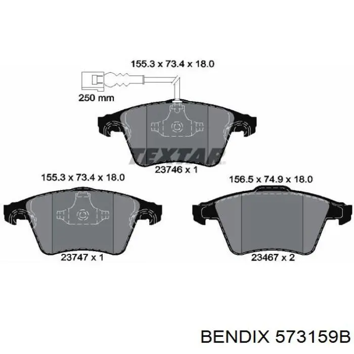 Купити 573159B Jurid/Bendix Колодки гальмівні передні, дискові