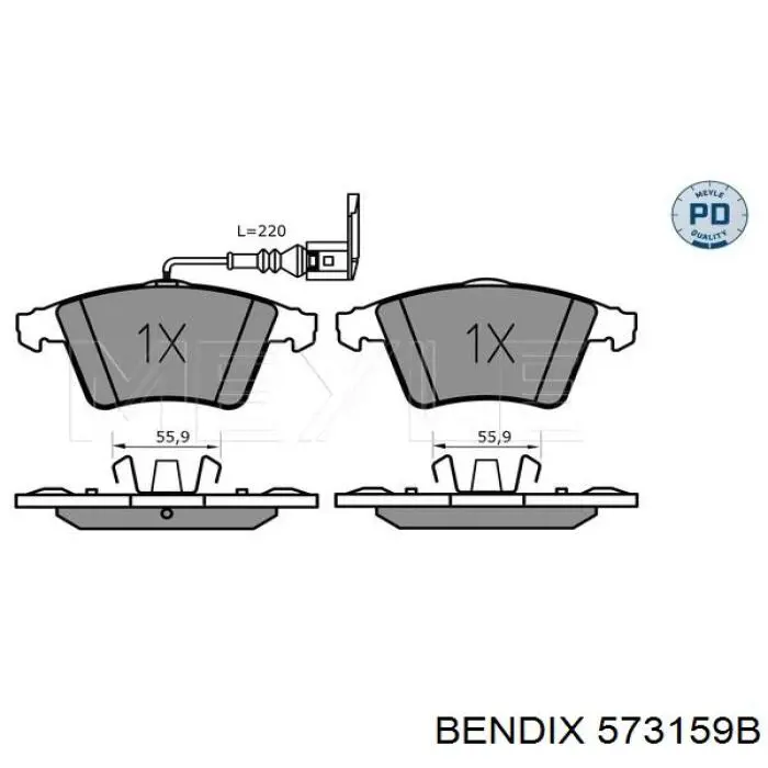 Тормозні колодки Jurid/Bendix 573159B