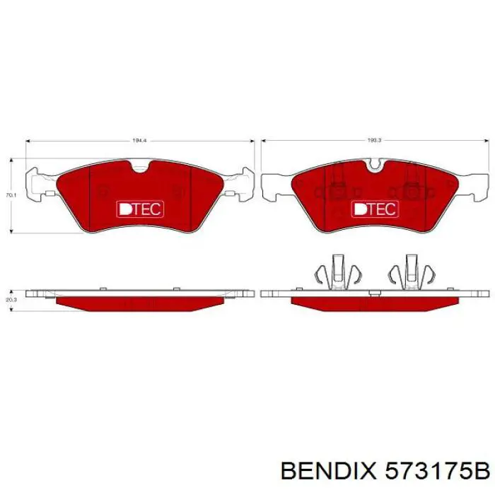 Купити 573175B Jurid/Bendix Колодки гальмівні передні, дискові