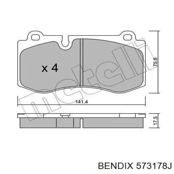573178J Jurid/Bendix Передні гальмівні колодки
