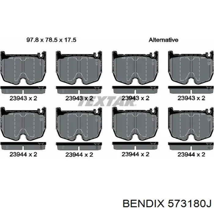 Передні тормозні колодки 573180J Jurid/Bendix