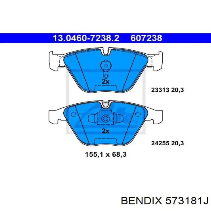 Купити 573181J Jurid/Bendix Колодки гальмівні передні, дискові