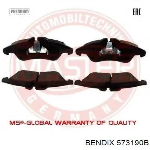 Тормозні колодки Jurid/Bendix 573190B
