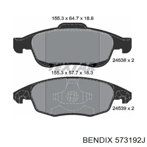 Купити 573192J Jurid/Bendix Колодки гальмівні передні, дискові