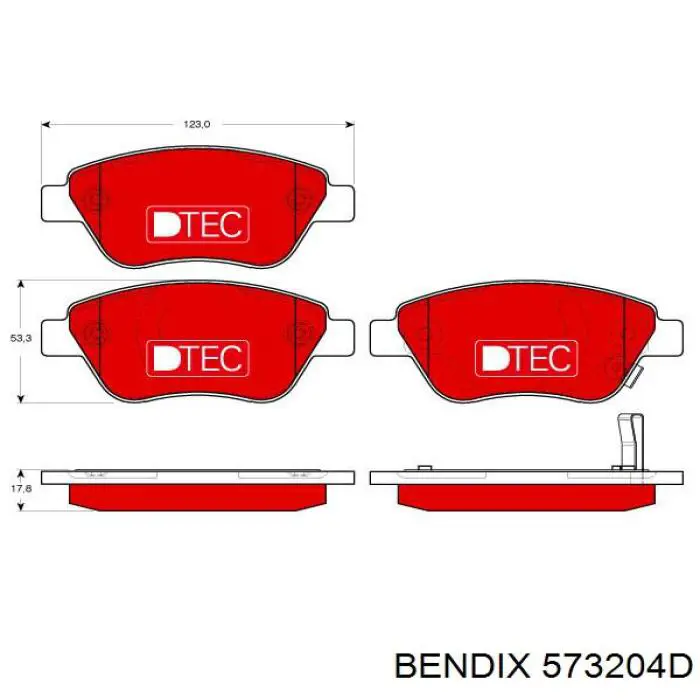 Гальмівні колодки Jurid/Bendix 573204D ціна, від 18.37 USD