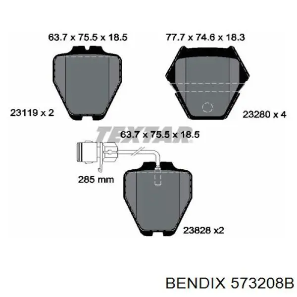 Гальмівні колодки Jurid/Bendix 573208B ціна, від 31.67 USD