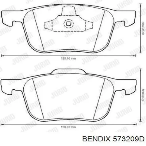 Купити 573209D Jurid/Bendix Колодки гальмівні передні, дискові