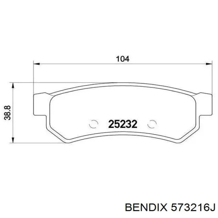 573216J Jurid/Bendix Колодки гальмівні задні, дискові