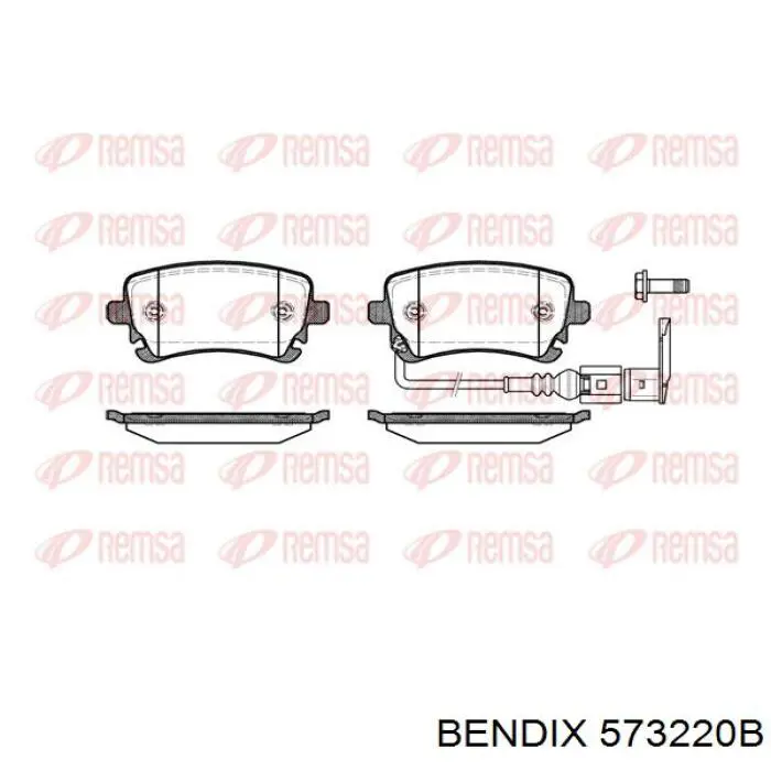 Задні гальмівні колодки 573220B Jurid/Bendix