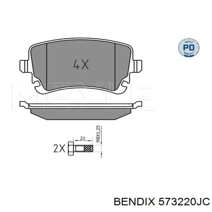 Задні гальмівні колодки 573220JC Jurid/Bendix