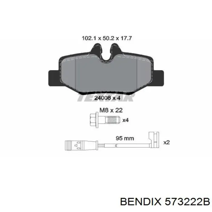 Задні дискові колодки Jurid/Bendix 573222B