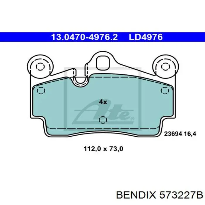 Купити 573227B Jurid/Bendix Задні колодки