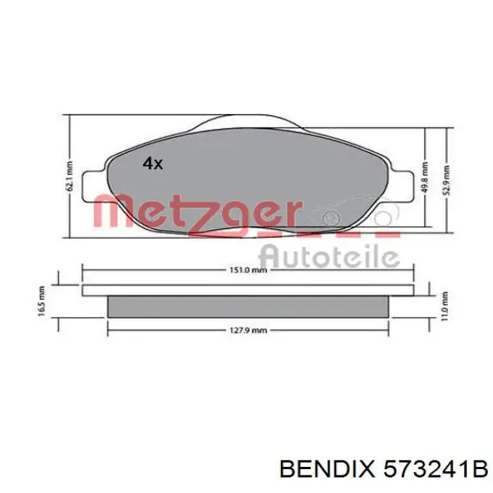Передні тормозні колодки 573241B Jurid/Bendix