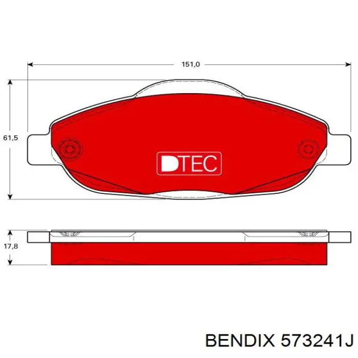 573241J Jurid/Bendix Передні гальмівні колодки