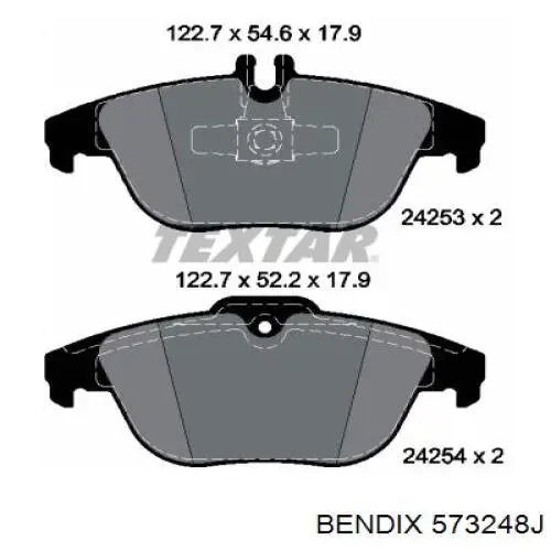 Задні дискові колодки Jurid/Bendix 573248J