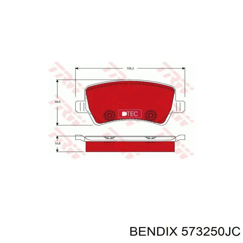 Задні гальмівні колодки 573250JC Jurid/Bendix