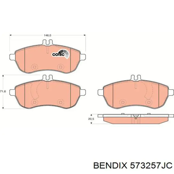 Передні тормозні колодки 573257JC Jurid/Bendix