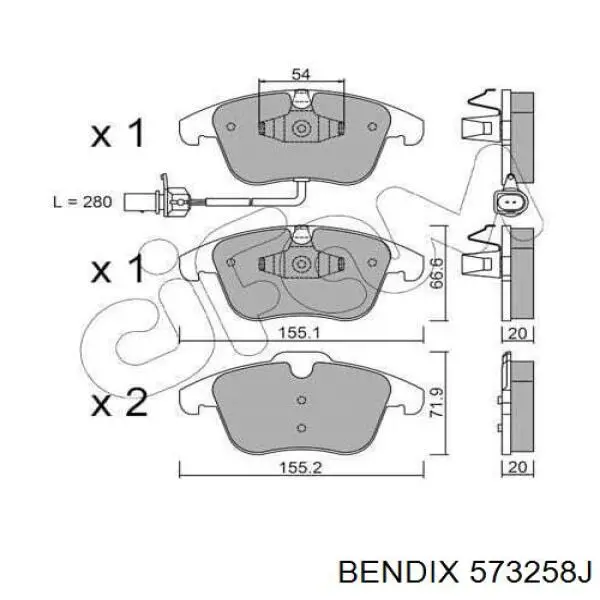 Гальмівні колодки Jurid/Bendix 573258J ціна, від 43.22 USD