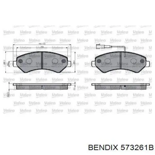 Купити 573261B Jurid/Bendix Колодки гальмівні передні, дискові