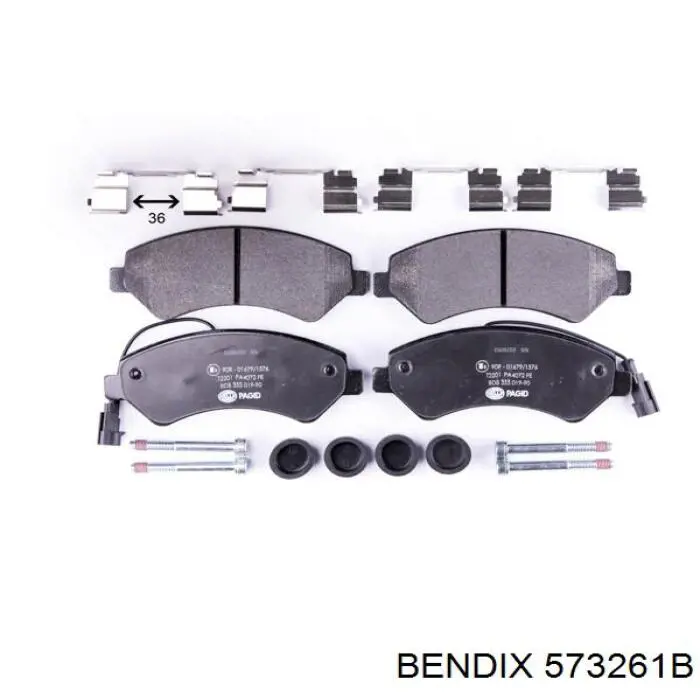 573261B Jurid/Bendix Передні гальмівні колодки