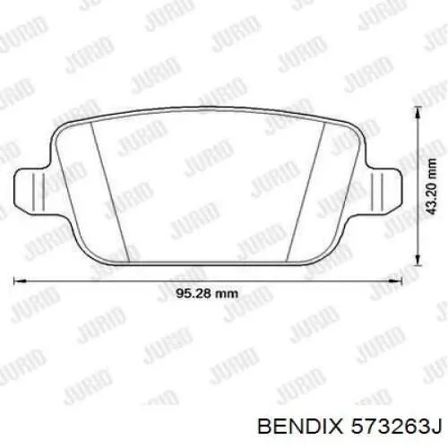 Колодки гальмові задні, дискові 573263J Jurid/Bendix