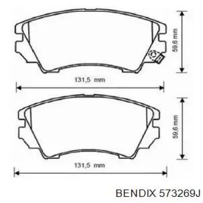 Гальмівні колодки Jurid/Bendix 573269J ціна, від 30.28 USD