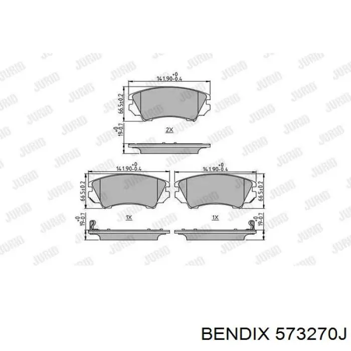 Купити 573270J Jurid/Bendix Колодки гальмівні передні, дискові