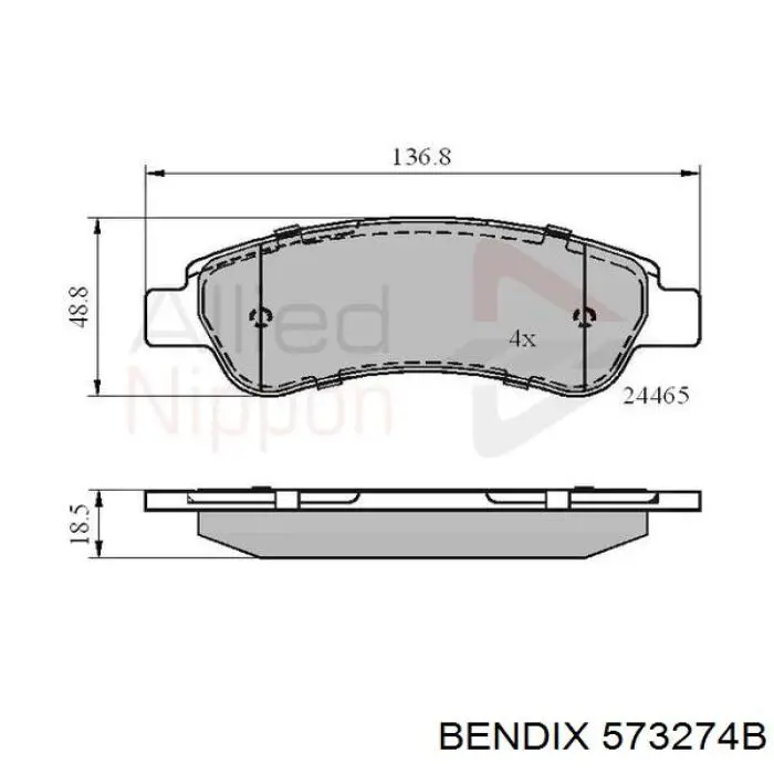 Купити 573274B Jurid/Bendix Задні колодки
