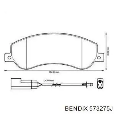 573275J Jurid/Bendix колодки гальмівні передні, дискові