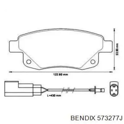 Колодки гальмові задні, дискові 573277J Jurid/Bendix