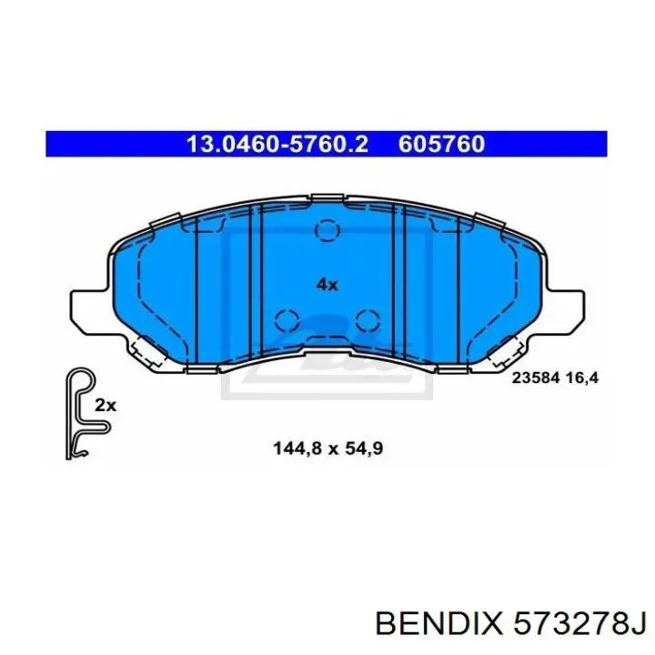 Тормозні колодки Jurid/Bendix 573278J