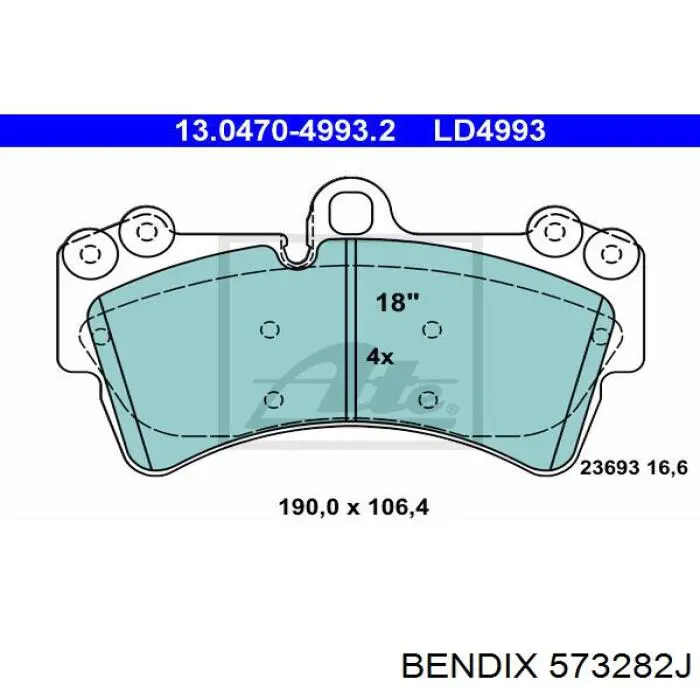 Гальмівні колодки Jurid/Bendix 573282J ціна, від 60.13 USD