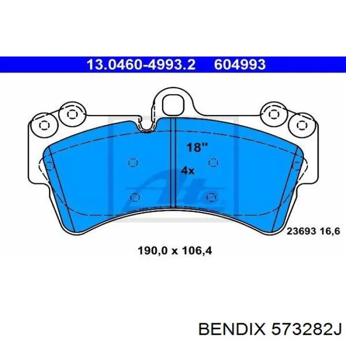 Тормозні колодки Jurid/Bendix 573282J