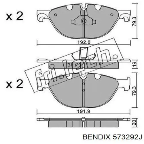 Купити 573292J Jurid/Bendix Колодки гальмівні передні, дискові