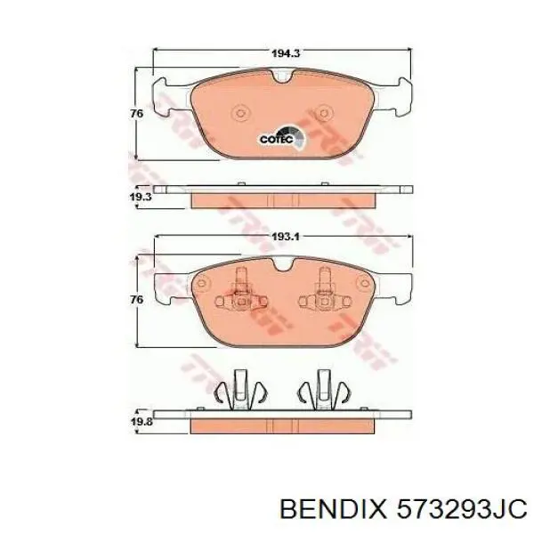 Купити 573293JC Jurid/Bendix Колодки гальмівні передні, дискові