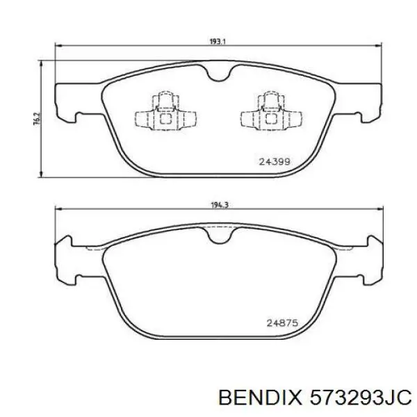 Купити 573293JC Jurid/Bendix Колодки гальмівні передні, дискові