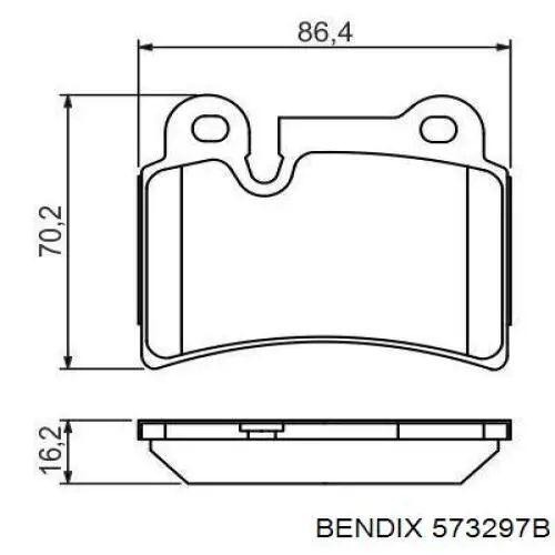573297B Jurid/Bendix Колодки гальмівні задні, дискові