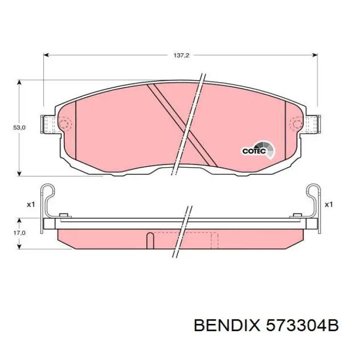 Гальмівні колодки Jurid/Bendix 573304B ціна, від 21.28 USD