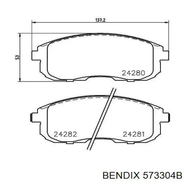Купити 573304B Jurid/Bendix Колодки гальмівні передні, дискові