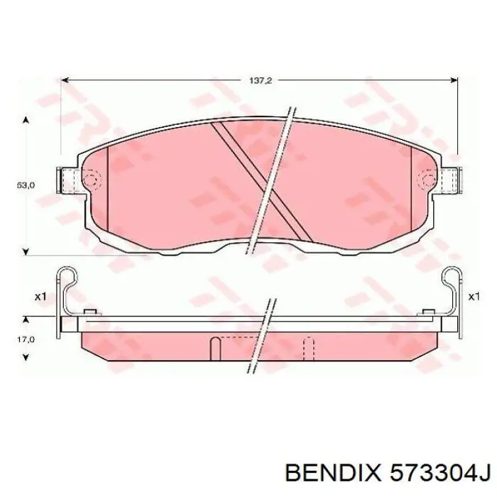 573304J Jurid/Bendix Передні гальмівні колодки